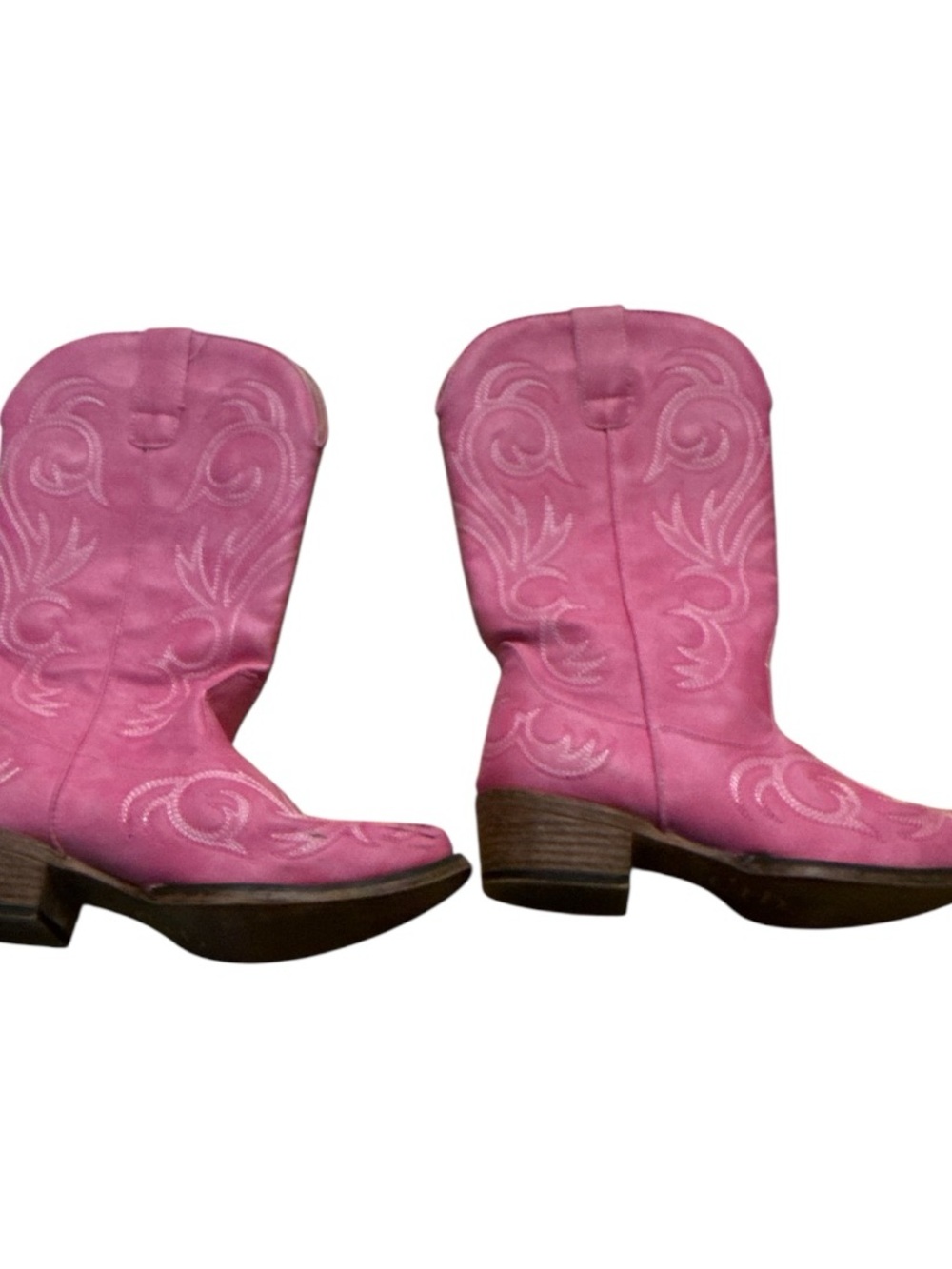 Roper Women’s Pink Leather Western Cowboy Boots Size 6 scuffed toes - Picture 6 of 8